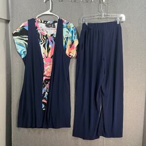 Attitudes by Renee Tall Global Illusion 3 Piece Set Navy Marble, Tall Medium